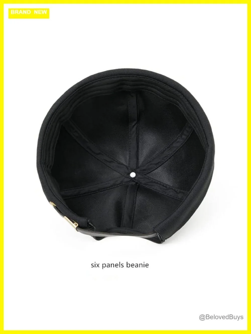 Faux Leather Beanie Hat Brimless Skull Cap Adjustable Winter